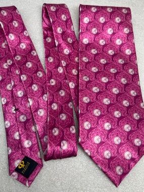 Faberge 100% Silk Pink Print Tie